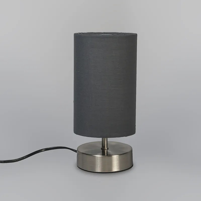 Candeeiro de mesa moderno cinzento com aço - Milo 2 Design,Industrial,Moderno