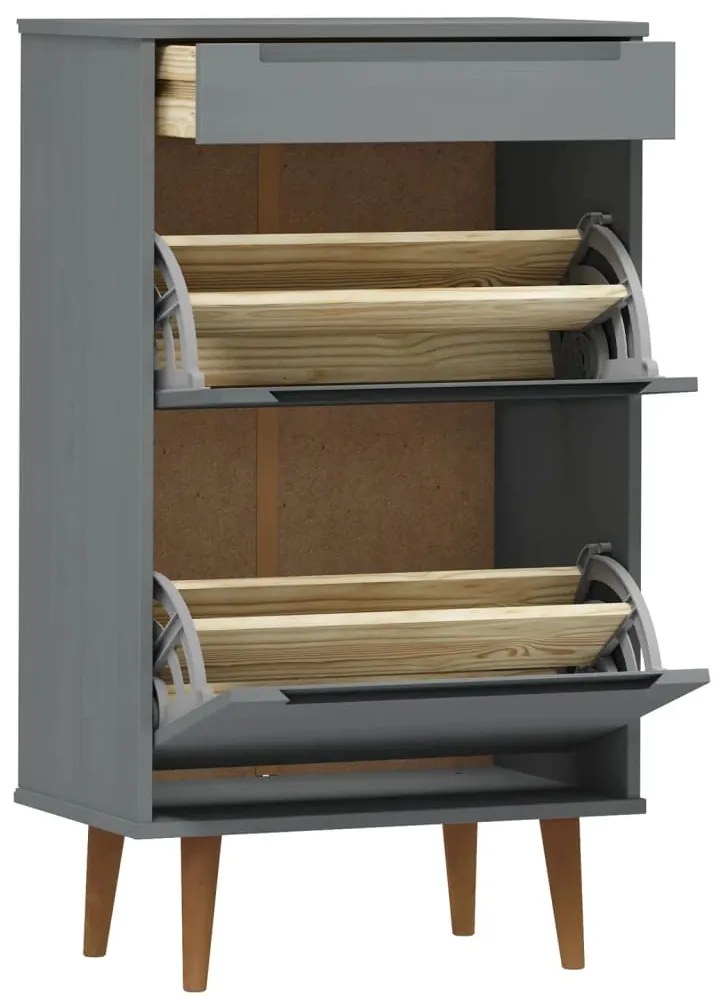 Sapateira MOLDE 59,5x35x103 cm pinho maciço cinzento