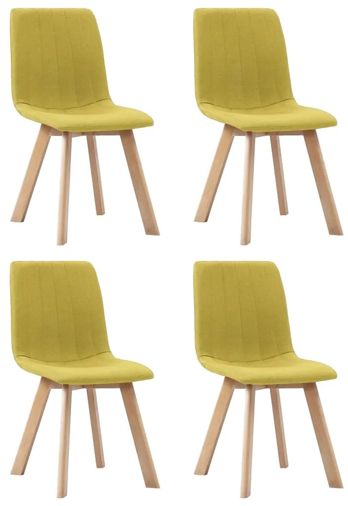 vidaXL Cadeiras de jantar 4 pcs tecido amarelo