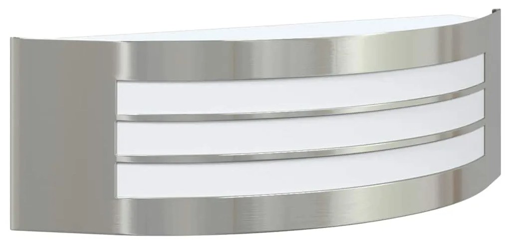 Luz de Parede Externa 2 pcs Prata Aço Inoxidável IP44