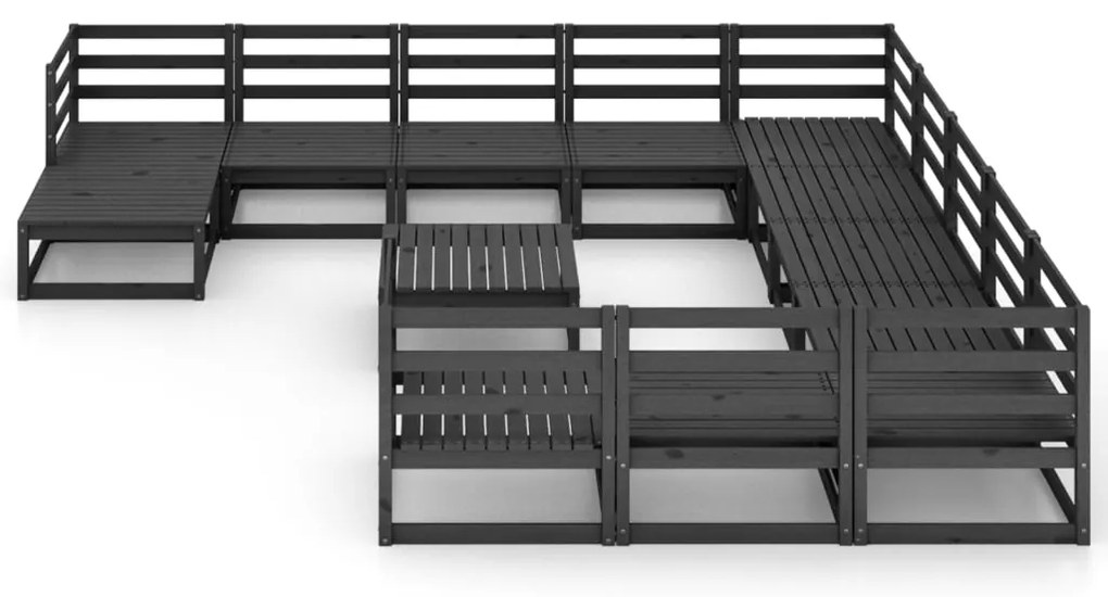 13 pcs conjunto lounge de jardim pinho maciço