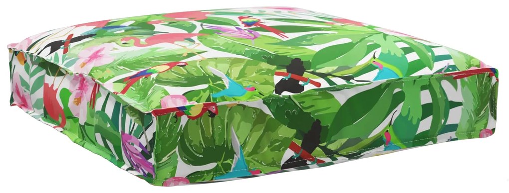 vidaXL Almofada Floral Multicolor 80 x 80 x 12 cm Tecido Oxford