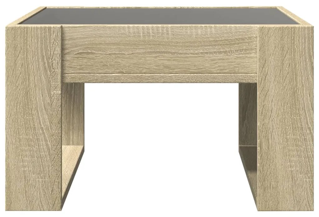 Mesa de centro luzes LED Infinity 50x53x30 cm carvalho sonoma
