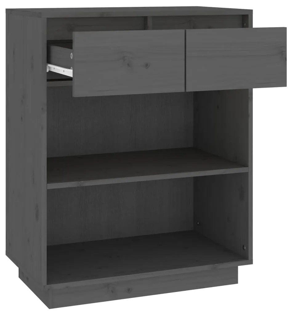 Armário consola 60x34x75 cm pinho maciço cinza