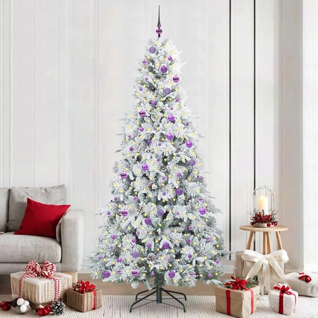 vidaXL Árvore de Natal Articulada Artificial Branco 240 cm PE e PVC