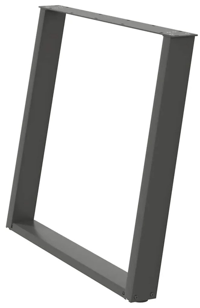 Pés para mesa de jantar em formato de U, 2 peças, antracite, 90x (72-7