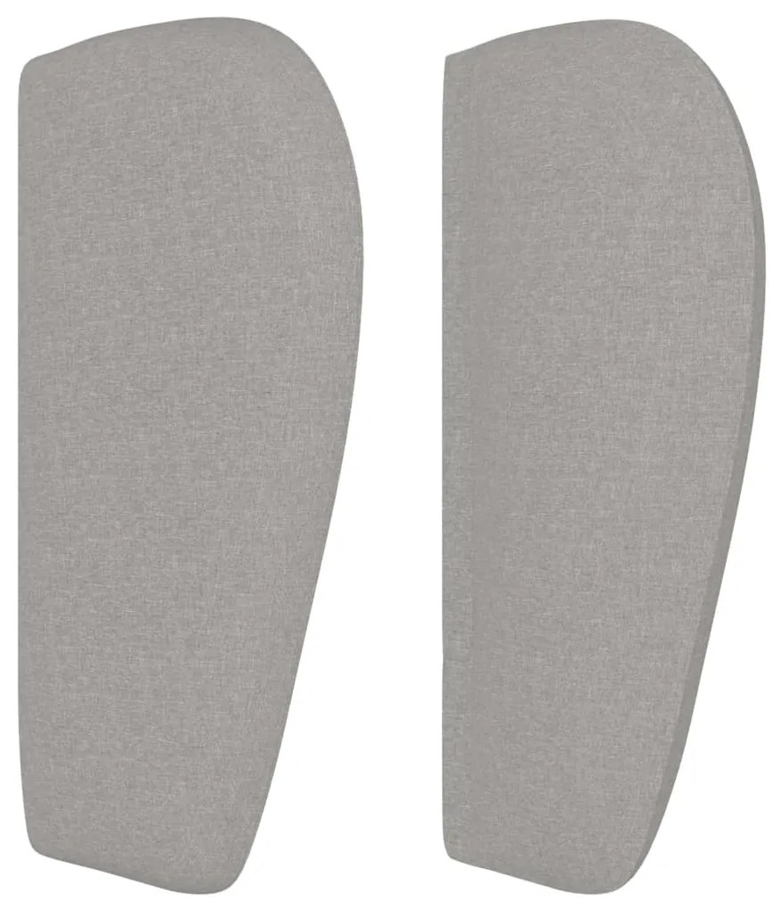 Cabeceira de cama c/ abas tecido 147x23x78/88 cm cinzento-claro