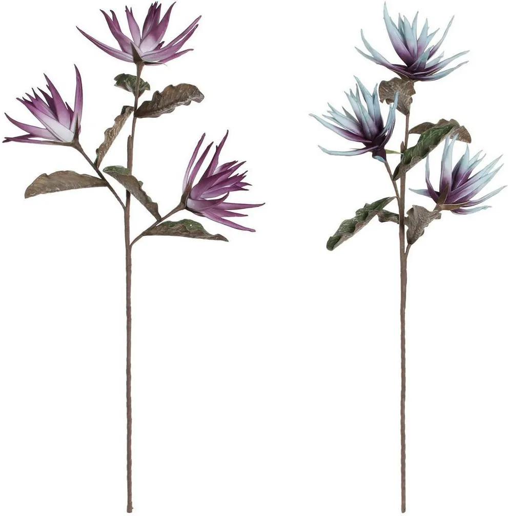 Flores Decorativas DKD Home Decor Azul EVA (Acetato Vinílico Etileno) Lilás (2 pcs)