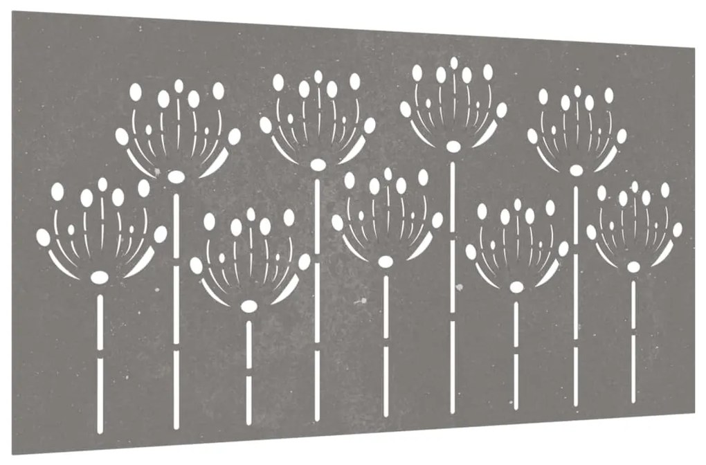 Decoração p/ muro de jardim 105x55 cm aço corten design flores