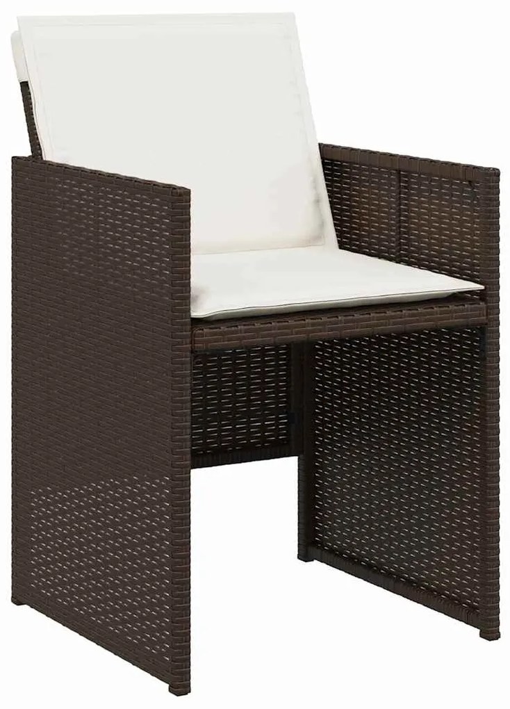 Conjunto de Jantar de Jardim de 5 Peças da com Almofadas Marrons em Ra
