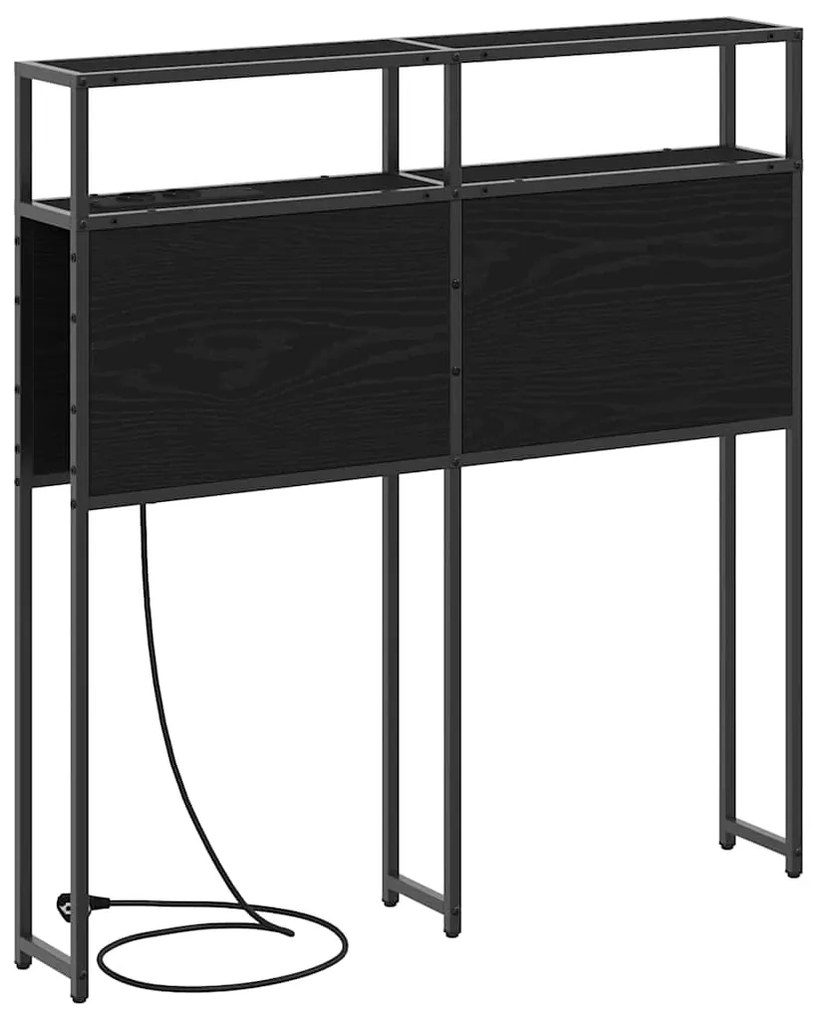 Cabeceira de armazenamento com cabeceira Carvalho Preto 100 cm