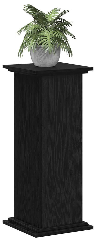 Suporte para Plantas Carvalho Preto 33x33x80 cm Madeira Revestida