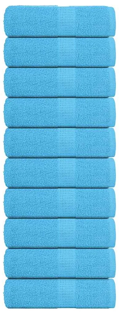 vidaXL Toalhas de bidé FROGN 10 pcs 30x50 cm 360 g/m² turquesa