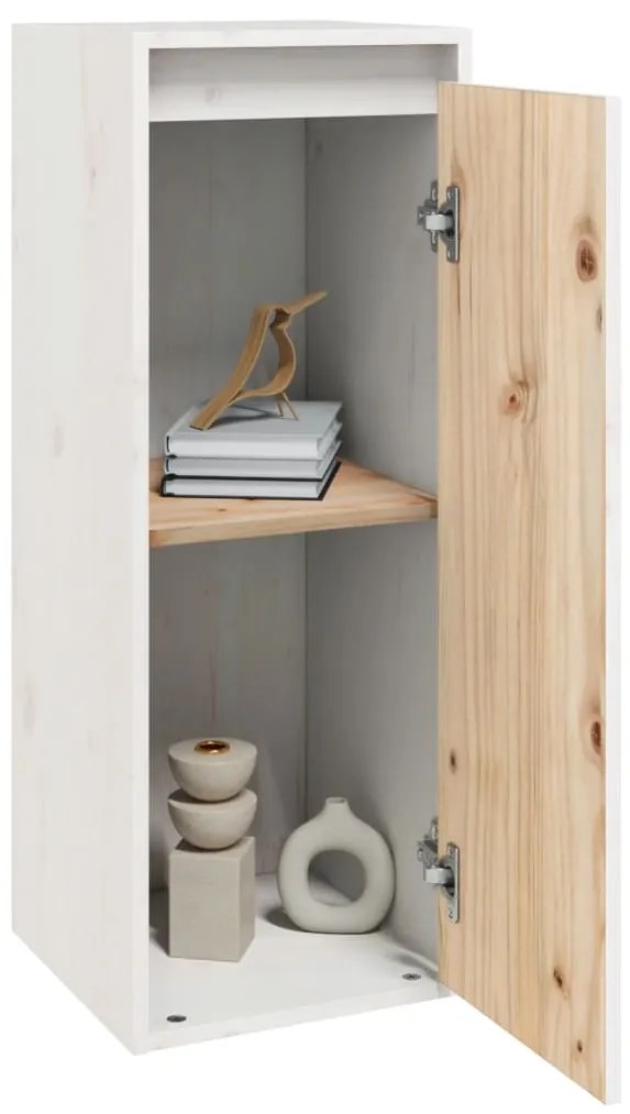 Mesas de cabeceira 2 pcs 30x30x80 cm pinho maciço branco