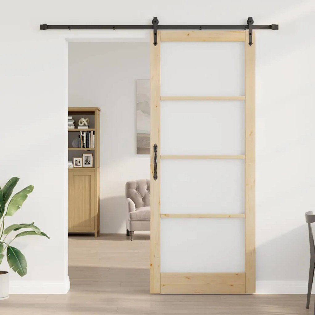 Porta Deslizante vidaXL com Conjunto de Ferragens 'ORKDAL'93x232 cm