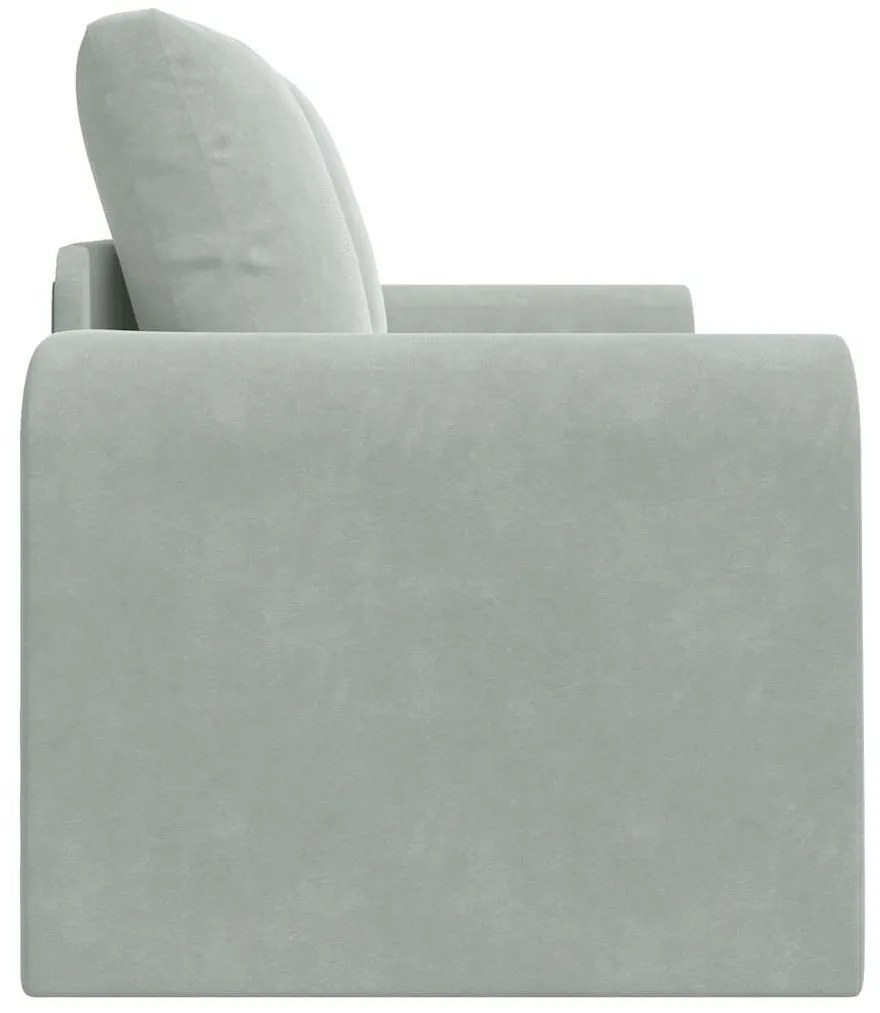 Sofá Cama de Piso 2-em-1 Cinza Claro 148x71x83 cm Veludo