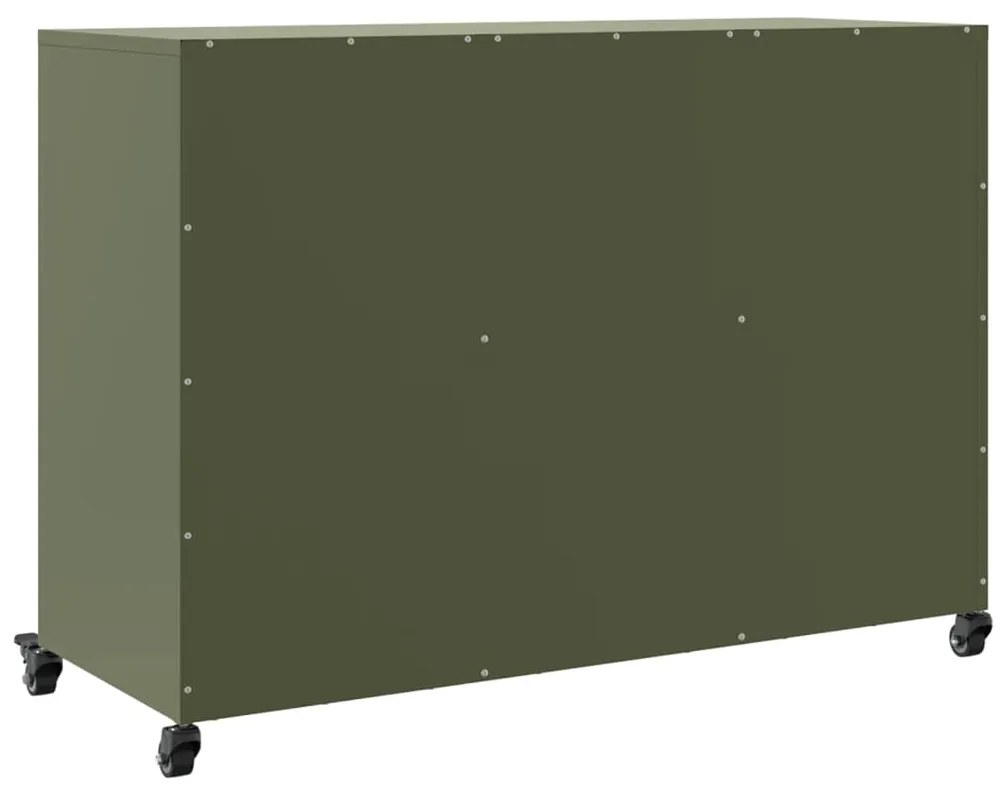 Aparador 100,5x39x72 cm aço verde-azeitona