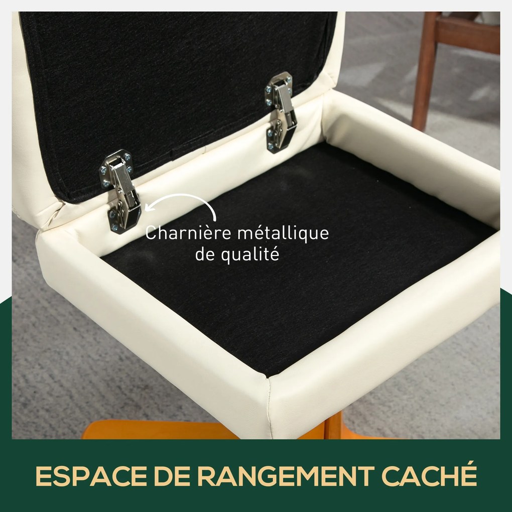 Poltrona de relaxamento com apoio para os pés, poltrona de descanso, giratória a 360°, encosto reclinável, 80 x 86 x 99 cm, creme