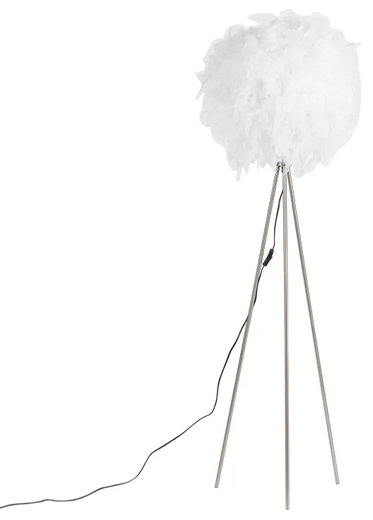 Candeeiro de pé romântico branco - Feather Moderno