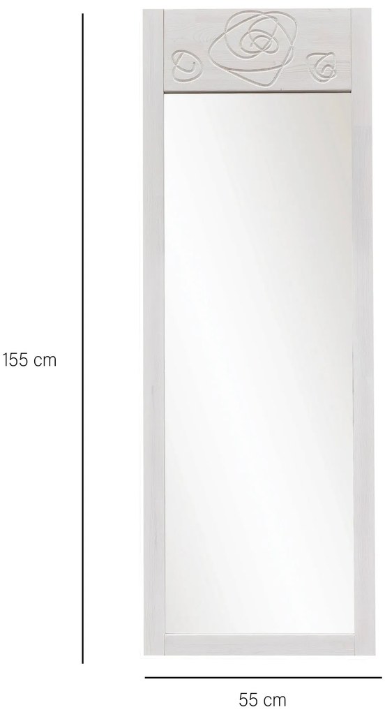 Espelho Cheval Roses – Branco – 55x155x2 cm