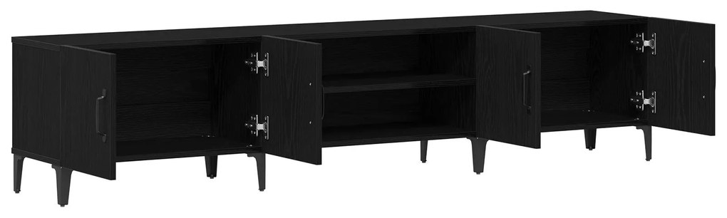 Estante de TV vidaXL Preta Carvalho 180x31,5x40 cm Madeira Engineered