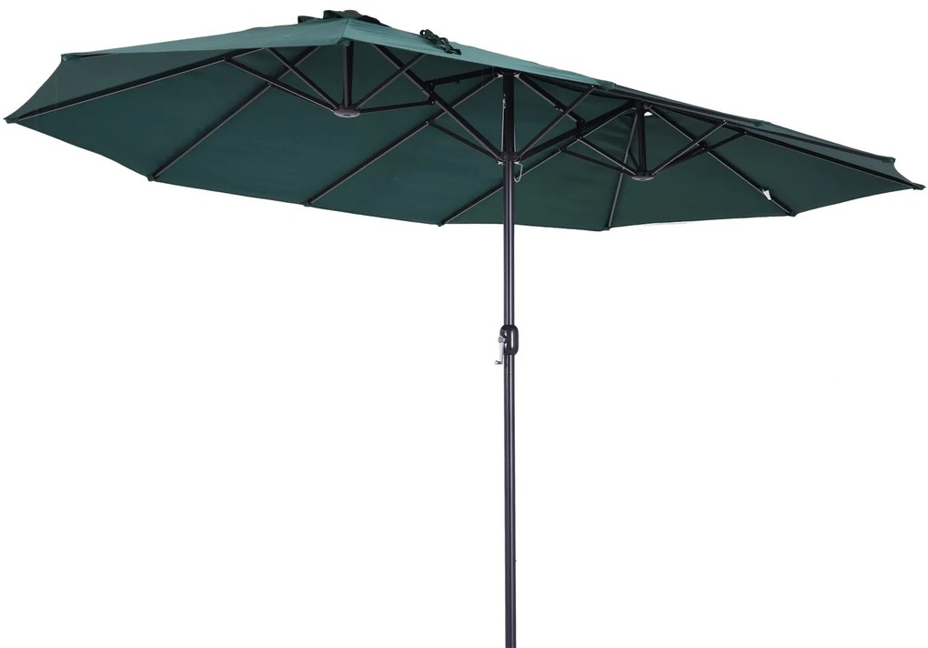 Chapéu de Sol Duplo 4,55x2,65x2,38 m Chapéu de Sol de Jardim com Maniv