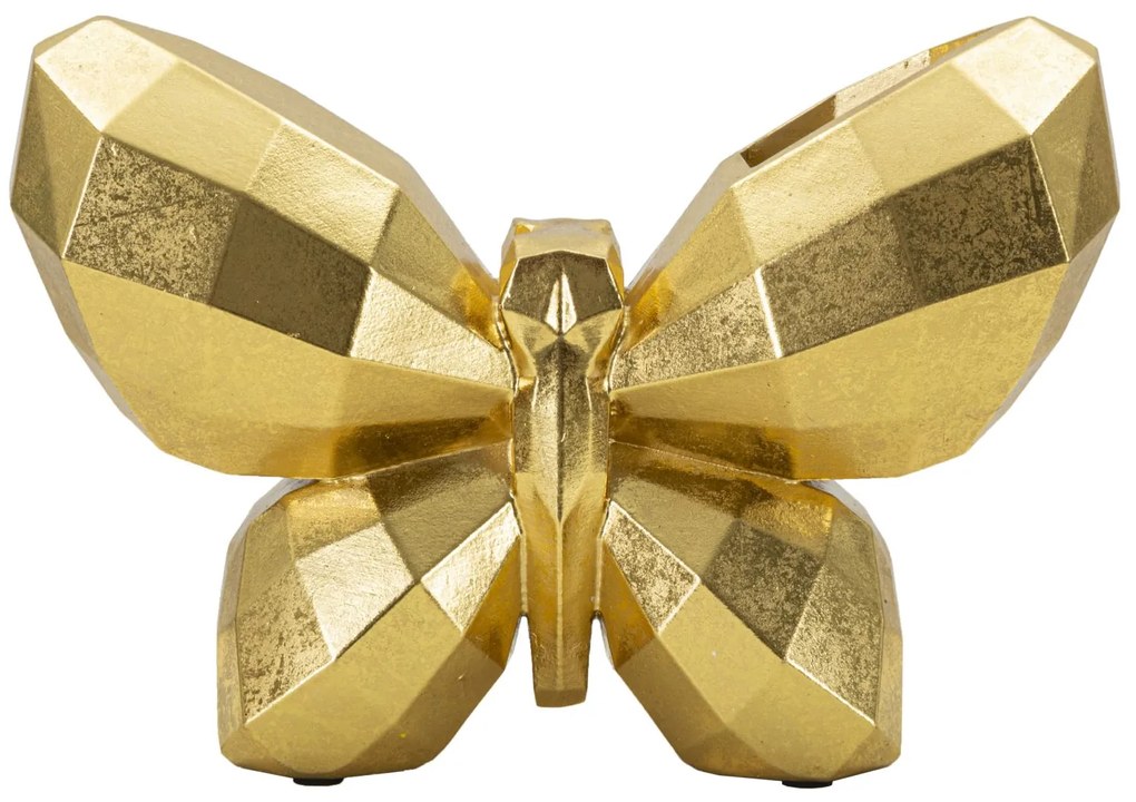 VASO BORBOLETA OURO 22,5X8X15 CM