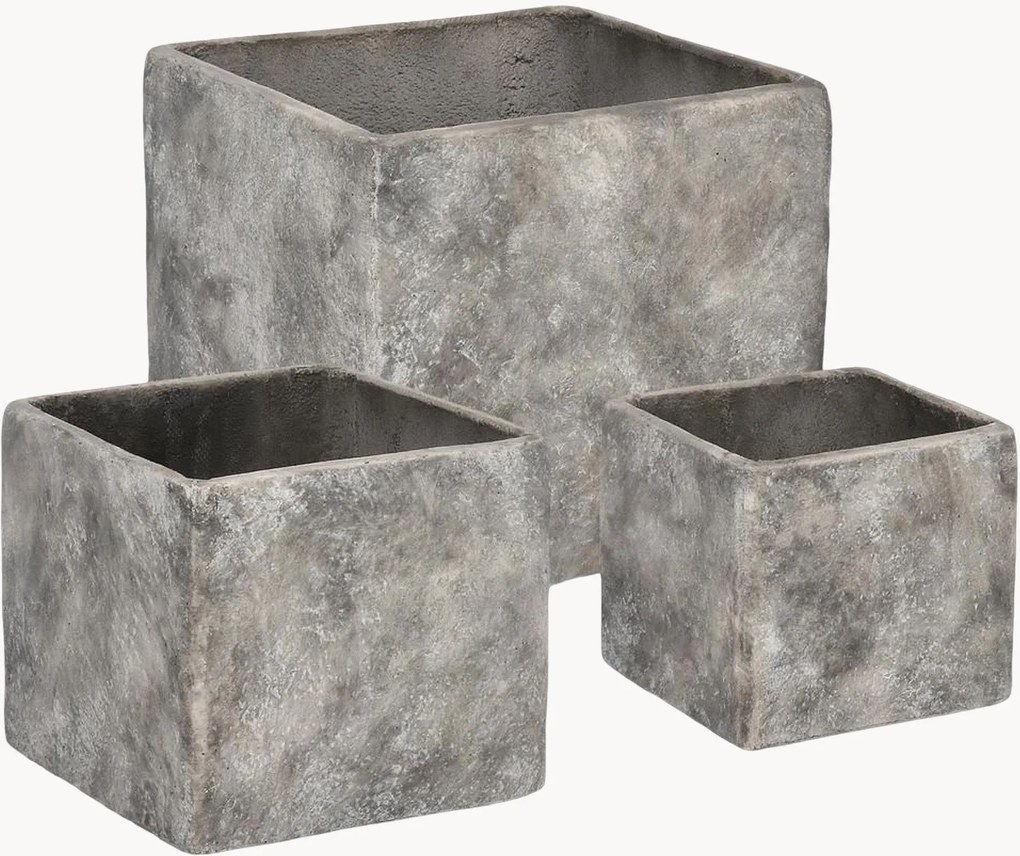 Vasos artesanais para plantas de exterior Meili, conjunto de 3