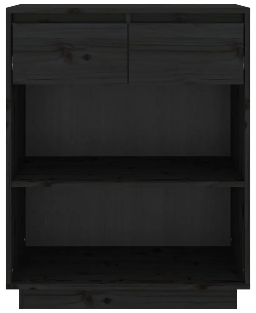 Armário consola 60x34x75 cm pinho maciço preto