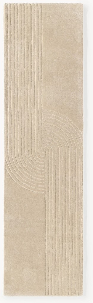 Passadeira em lã artesanal com relevo Mason