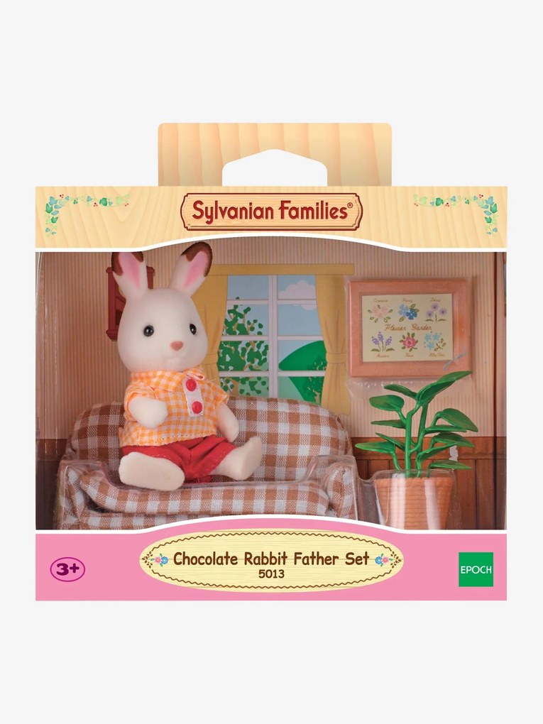 5013 - Papá Coelho Chocolate com sala, SYLVANIAN FAMILIES bege medio estampado