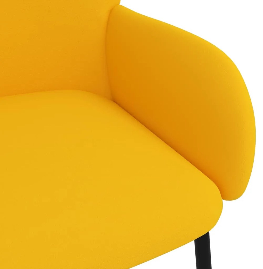 Cadeiras de jantar 2 pcs veludo amarelo
