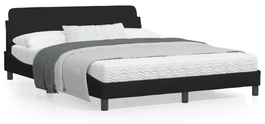 vidaXL Estrutura de cama sem colchão 160x200 cm tecido preto