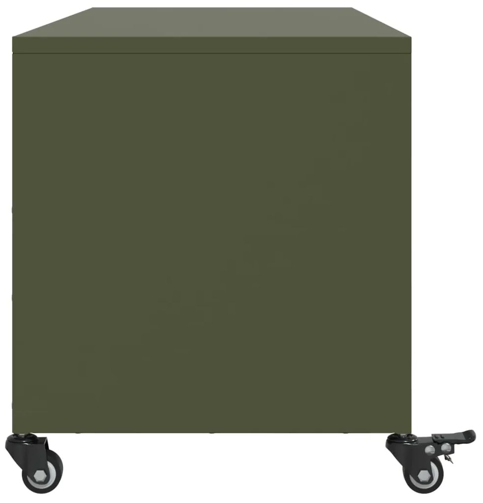 Móvel de TV 100,5x39x43,5 cm aço verde-azeitona