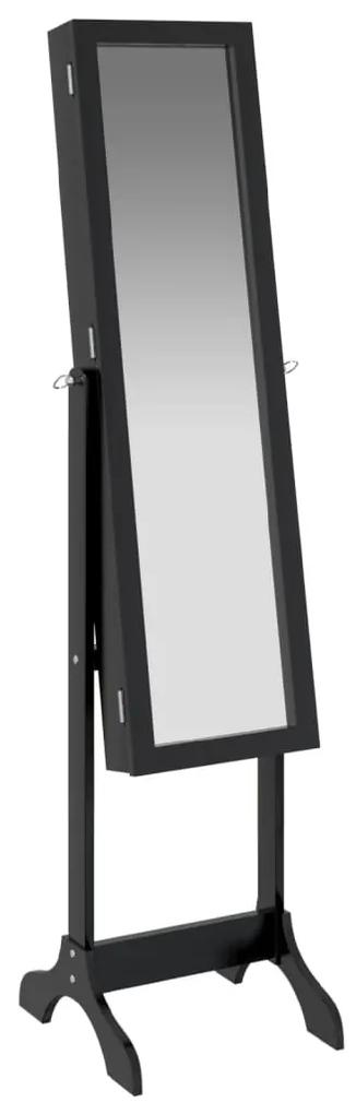 Espelho de Pé Ambra com Guarda-Jóias - Preto - Design Nórdico