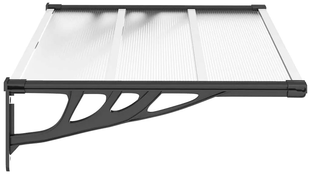 Toldo para porta 122x90 cm policarbonato preto/transparente
