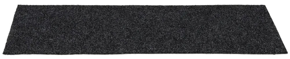 Tapetes de escada adesivos retangulares 15 pcs 60x25cm cinzento