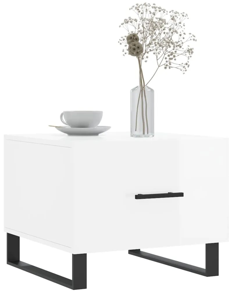 Mesas de centro 2 pcs 50x50x40 cm branco brilhante