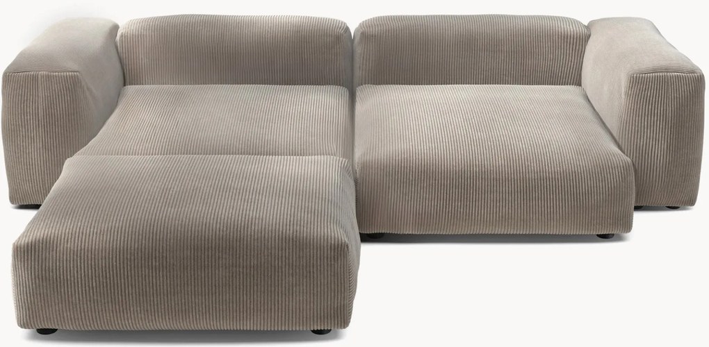 Sofá de canto modular em bombazina Vetsak (3 lugares)