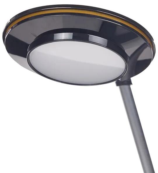 Candeeiro de mesa LED em metal preto e prateado com porta USB CORVUS Beliani