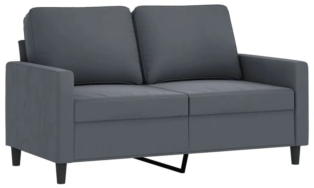 4 pcs conjunto de sofás veludo cinzento-escuro