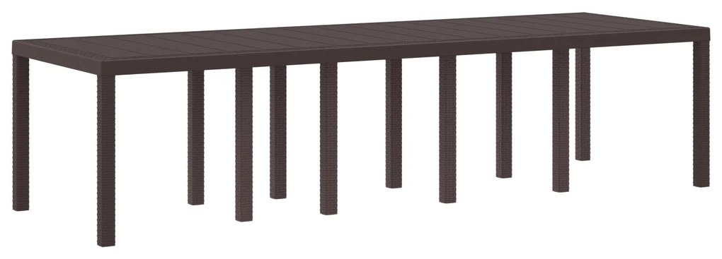 Conjunto de Jantar de 11 Peças com Almofadas Marrom Polirattan, Mesa p