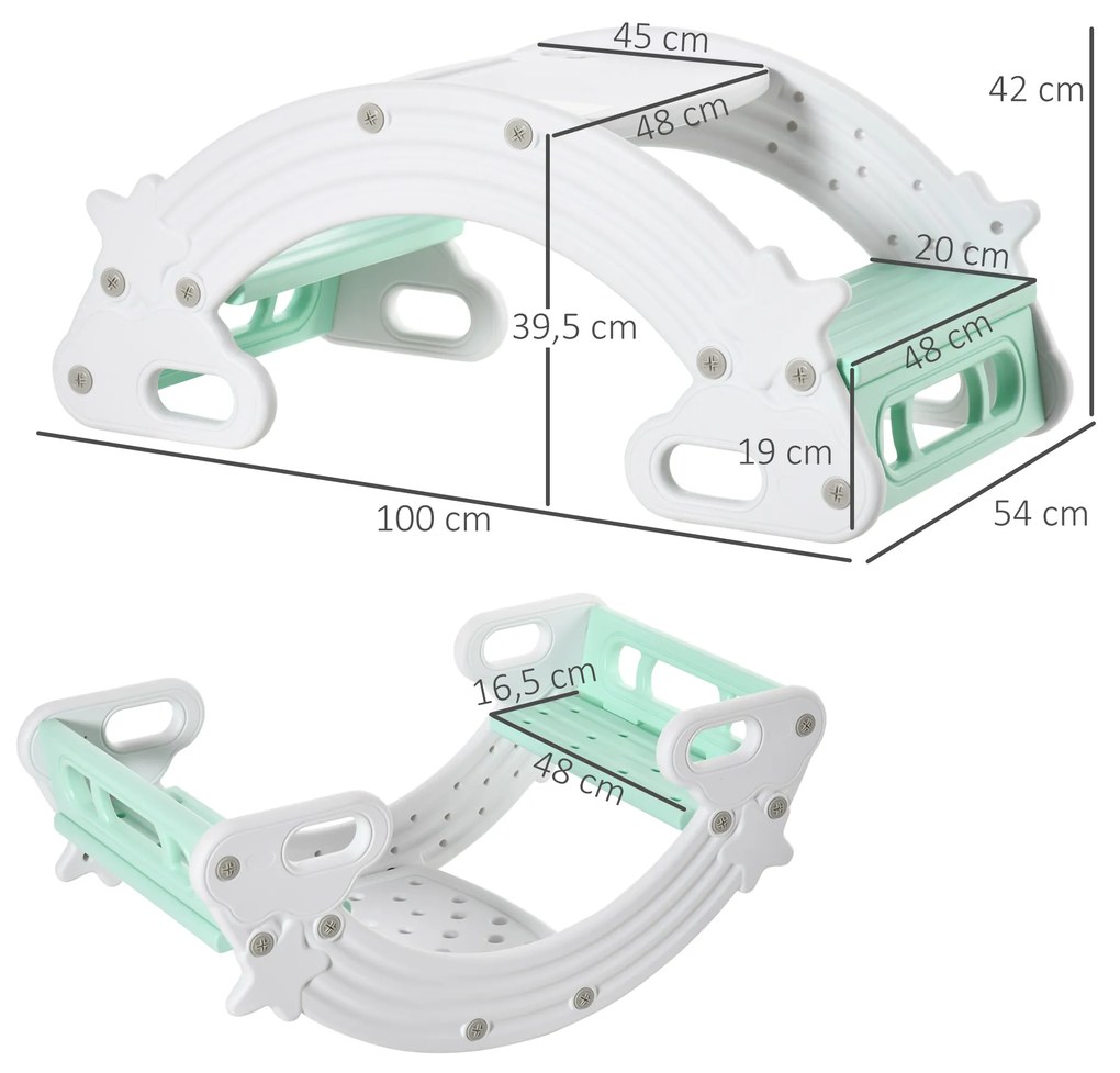 Baloiço 2 em 1 para Crianças acima de 18 Meses Mesa e Cadeira Infantil com Apoio para Braços Carga Máxima 50kg por Assento para Interiores 100x54x42cm