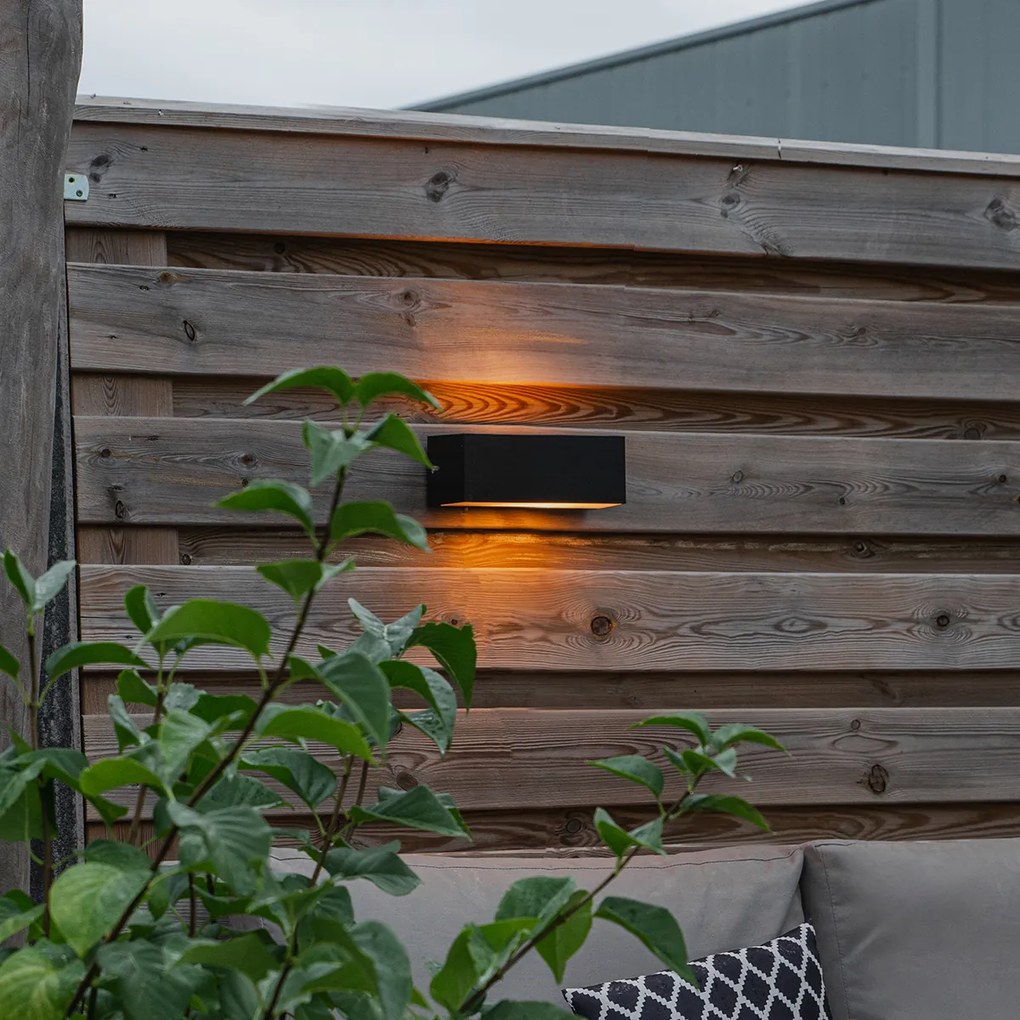 Candeeiro de parede moderno preto IP65 - Houks