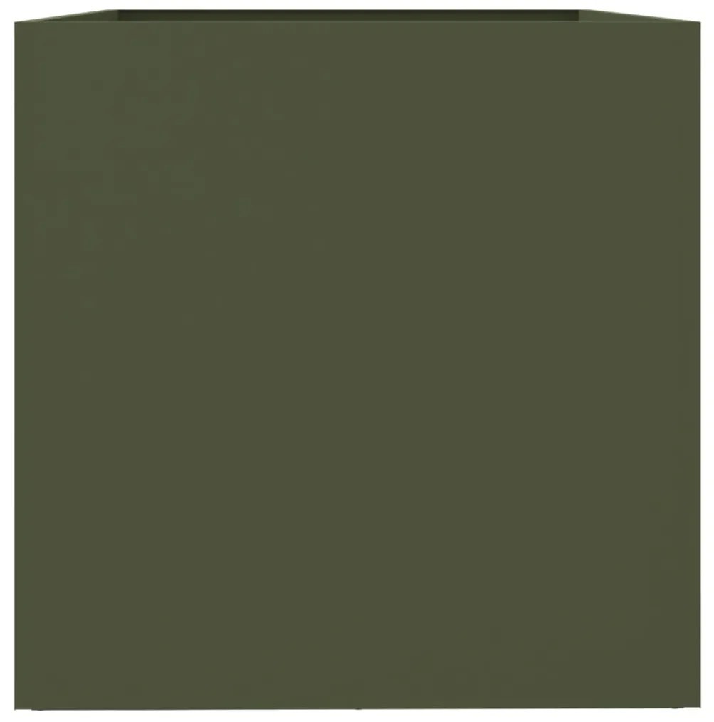 Vaso/floreira 62x40x39 cm aço verde azeitona
