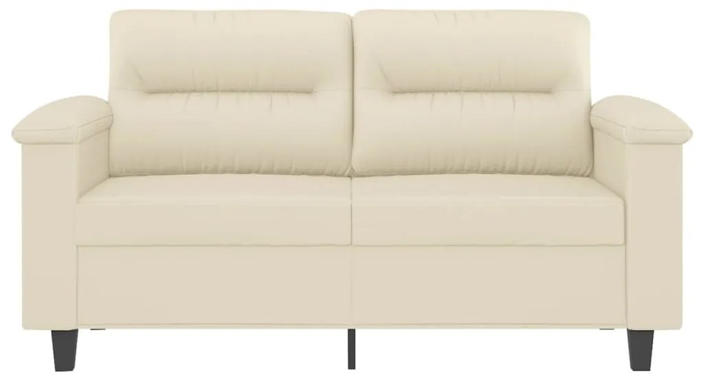 Sofá de 2 lugares 120 cm couro artificial cor creme