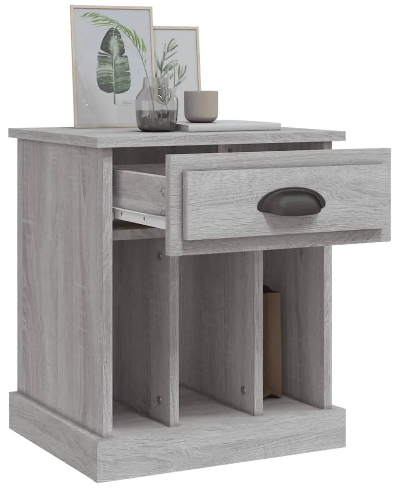 Mesa de cabeceira 43x36x50 cm cinzento sonoma