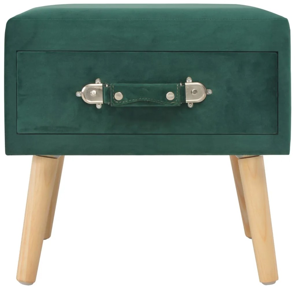 Mesa de cabeceira 40x35x40 cm veludo verde