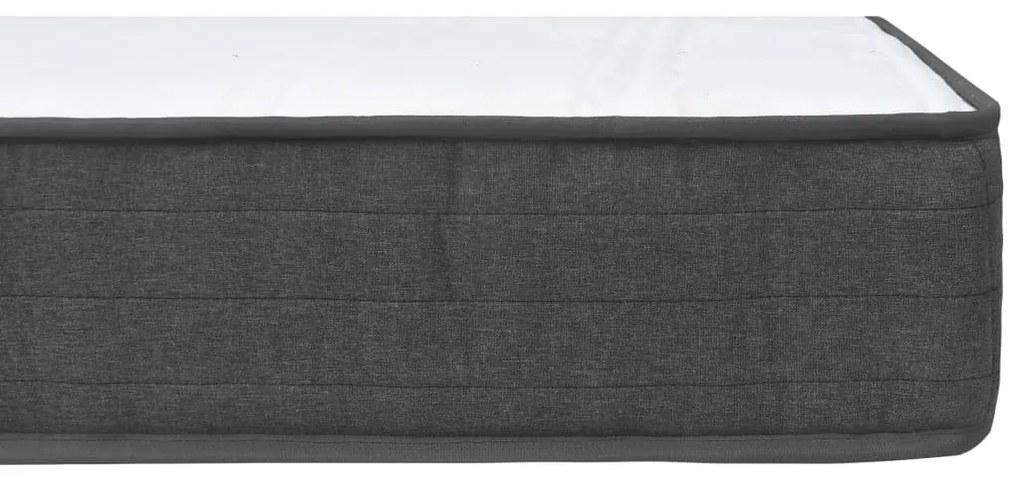 Cama boxspring 140x200 cm tecido cinzento-escuro