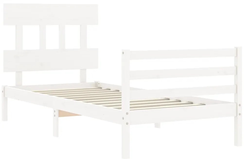 Estrutura de cama com cabeceira 90x200 cm madeira maciça